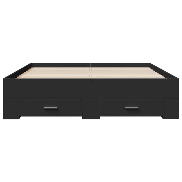 vidaXL S&auml;ngynrunko laatikoilla musta 120x200 cm tekninen puu