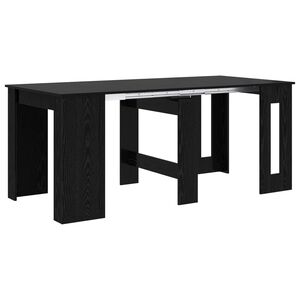vidaXL Ruokailup&ouml;yt&auml; 180 x 85 x 75 cm Tekninen puu Musta tammi