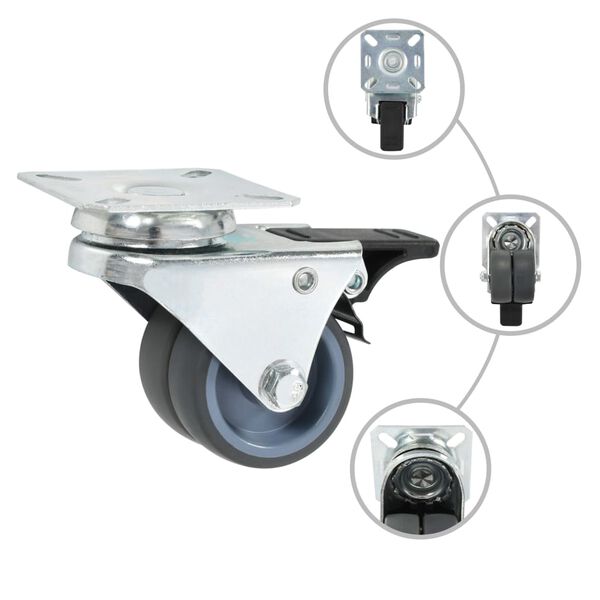 vidaXL Kaksirenkaiset rullapyörät 8 kpl 50 mm