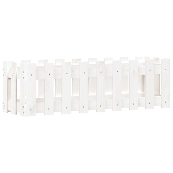 vidaXL Kukkalaatikko aitamuotoilu valkoinen 100x30x30 cm t&auml;ysi m&auml;nty