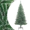 vidaXL Tekojoulukuusi lumihuurteella vihre&auml; 210 cm