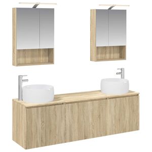 vidaXL Kylpyhuoneen kaappisetti 5 pcs Sonoma-tammi Tekninen puu