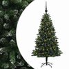 vidaXL Muovinen joulukuusi koristeilla 150 cm 150 LEDi&auml;