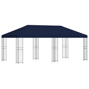 vidaXL Paviljonki sivuseinill&auml; 6 x 3 m Sininen Polyesteri ja ter&auml;s 190