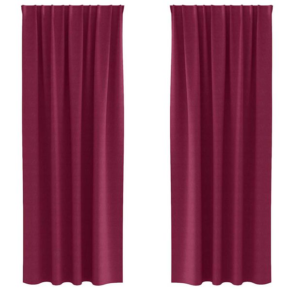vidaXL Pimentävä verho renkailla 2 pcs Viininpunainen 225 x 140 cm