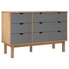 vidaXL Lipasto OTTA ruskea ja harmaa 111x43x73,5 cm t&auml;ysi m&auml;nty