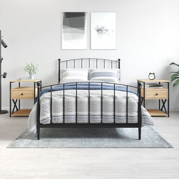 vidaXL Y&ouml;p&ouml;yd&auml;t 2 kpl Sonoma-tammi 40x42x55 cm tekninen puu