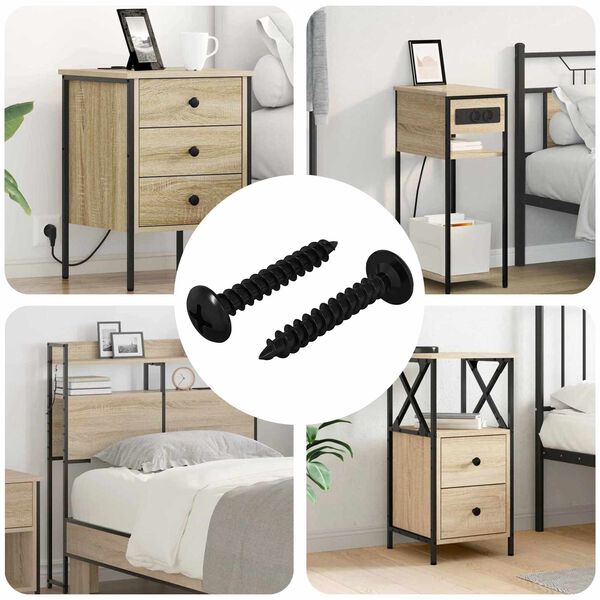 vidaXL Itsekiertev&auml; kynsi 2 pcs Musta 4 x 25 mm Ter&auml;s