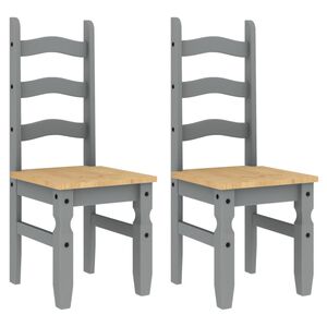 vidaXL Ruokatuolit 2 kpl Corona harmaa 42x47x107 cm t&auml;ysi m&auml;nty