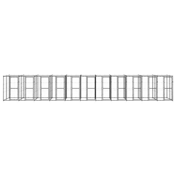 vidaXL Koiran ulkoh&auml;kki katolla ter&auml;s 26,62 m&sup2;