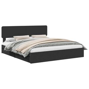 vidaXL S&auml;ilytyss&auml;nky laatikon kanssa Musta 200 x 200 cm Tekninen puu