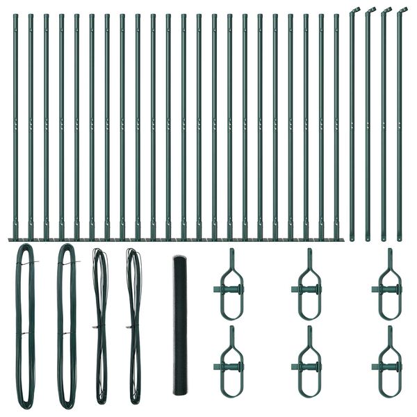 vidaXL Aitalatu Vihre&auml; 50 x 1,6 m (25 mm verkko) Ter&auml;st&auml; ja PVC:t&auml;