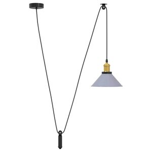 vidaXL Riippuvalaisin Korkeuss&auml;&auml;dett&auml;v&auml; E27 Kiilt&auml;v&auml; Harmaa &Oslash; 22 cm
