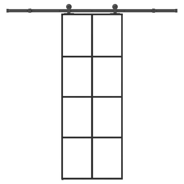 vidaXL Liukuovi asennustarvikkeilla 76x205 cm ESG lasi ja alumiini