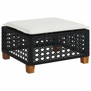 vidaXL Puutarhajakkara tyynyill&auml; musta 63,5x56x32 cm polyrottinki