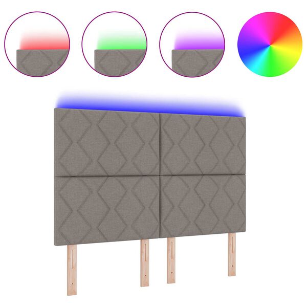 vidaXL P&auml;&auml;tylevy LED -nauhavalot p&auml;&auml;tyll&auml; Harmaanruskea 144 cm kangas