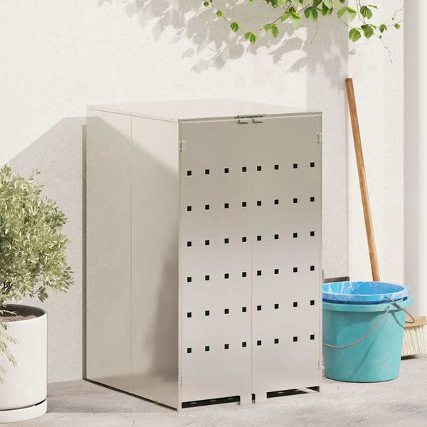 vidaXL Pyörällinen jäteastian säilytys kaasun nostokannella 240L astialle