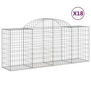 vidaXL Kaarevat kivikorit 18 kpl 200x50x80/100 cm galvanoitu rauta