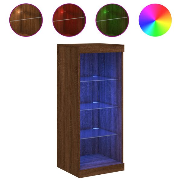 vidaXL Senkki LED-valoilla ruskea tammi 41x37x100 cm