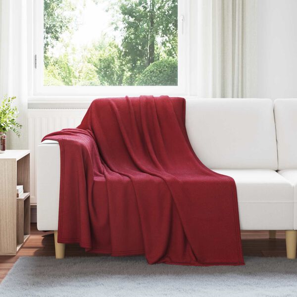 vidaXL Heittop&auml;&auml;llys 24 pcs Bordeaux punainen 200 x 150 cm Fleese
