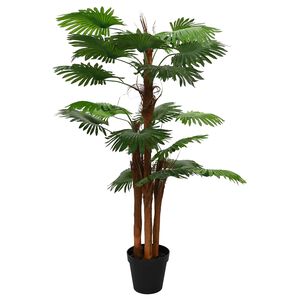 vidaXL Keinotekoinen Fan Palmu Vihre&auml; 60 x 25 x 170 cm Kangas ja bambu