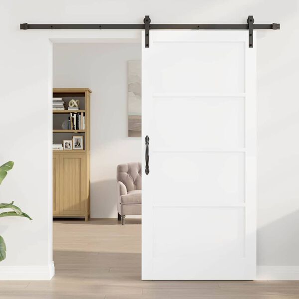 vidaXL Liukuovi Valkoinen 93 x 202 cm Massiivinen m&auml;nty