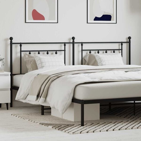 vidaXL Metallinen vaihtop&auml;&auml;ty musta 200 cm