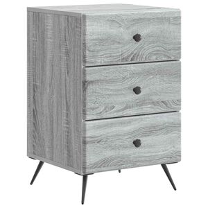 vidaXL Y&ouml;p&ouml;yt&auml;kaappi Harmaa sonoma 43 x 41 x 66,5 cm Tekninen puu