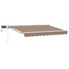 vidaXL Manuaalinen markiisin runko LED-valoilla Taupe 4,5 &times; 3,5 m