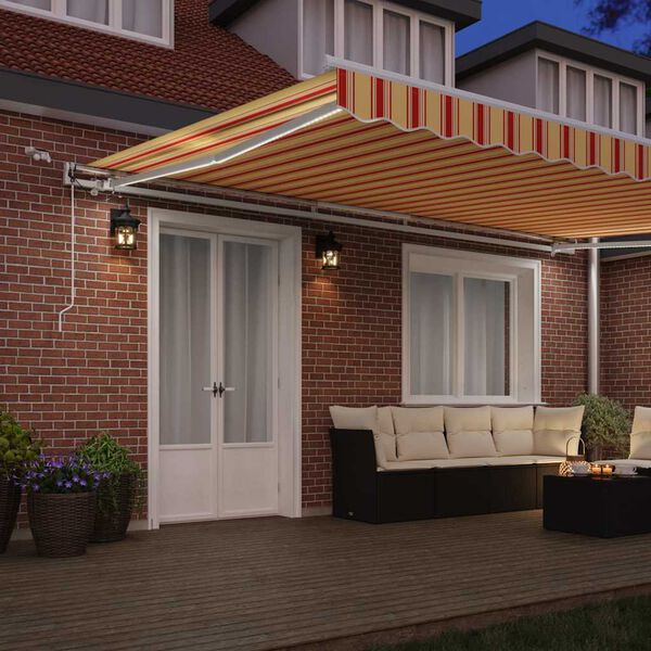 vidaXL Vetoutuva markiisi Keltainen ja oranssi 500 &times; 300 cm