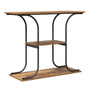 vidaXL Konsolip&ouml;yt&auml; hyllyll&auml; Vanha puu 101 x 35 x 80,5 cm Tekninen puu