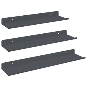vidaXL Kelluva hylly 3 pcs Antrasiitti 40 x 9 x 2,5 cm Ter&auml;s