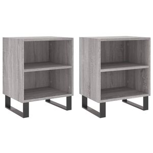 vidaXL Y&ouml;p&ouml;yd&auml;t 2 kpl harmaa Sonoma 40x30x50 cm tekninen puu