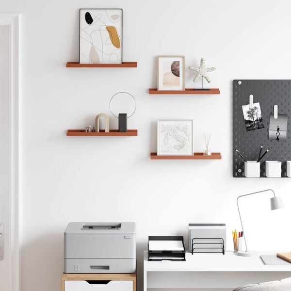 vidaXL Sein&auml;hylly hyllyll&auml; 4 pcs Punainen 40 x 9 x 3 cm Tekninen puu