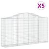 vidaXL Kaarevat kivikorit 5 kpl 200x30x100/120 cm galvanoitu rauta