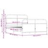 vidaXL Metallinen sängynrunko ilman patjaa Sonoma-tammi 140x200 cm