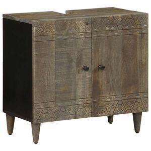 vidaXL Kylpyhuoneen pesuallaskaappi 62x33x58 cm t&auml;ysi mangopuu