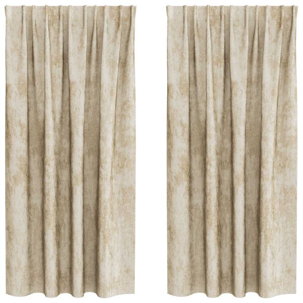 vidaXL Samettiverhot verhoilla 2 pcs Kerma 175 x 140 cm Sametti