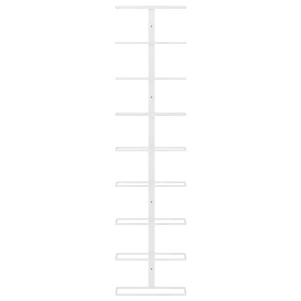 vidaXL Seinäkiinnitettävä viinipulloteline 9 pullolle valkoinen rauta