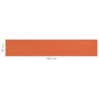 vidaXL Parvekkeen suoja oranssi 90x500 cm HDPE