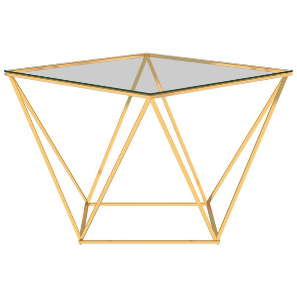 vidaXL Sohvapöytä kultainen 80x80x45 cm ruostumaton teräs