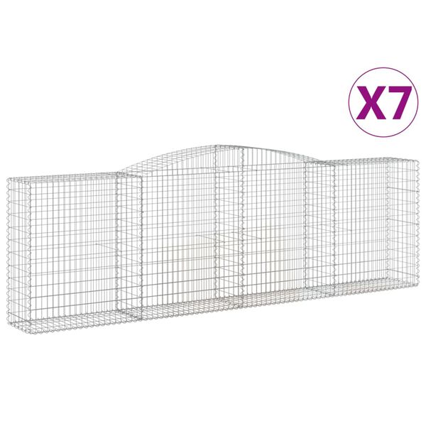 vidaXL Kaarevat kivikorit 7 kpl 400x50x120/140 cm galvanoitu rauta