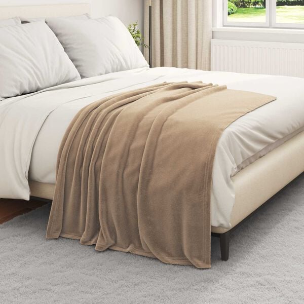 vidaXL Heittoviltti Camel 130 x 150 cm Fleese