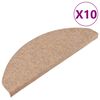 vidaXL Itsekiinnittyv&auml;t porrasmatot 10 kpl beige 65x22,5x3,5 cm