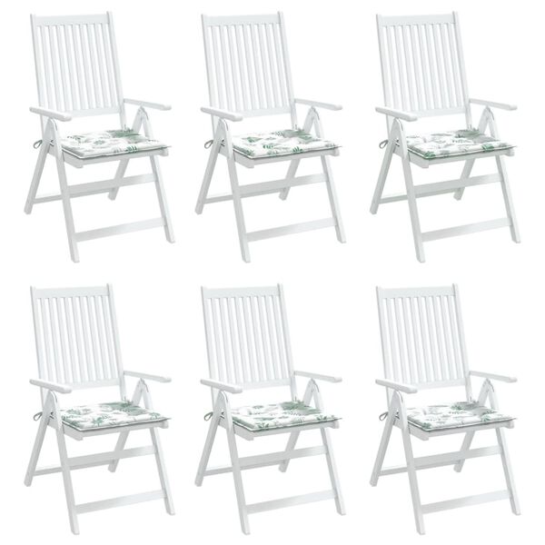 vidaXL Istuintyynyt 6 kpl lehtikuvio 50x50x3 cm kangas