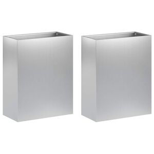 vidaXL Puutarha ruukku 2 kpl Hopea 40 x 20 x 40 cm Galvanoitu ter&auml;s