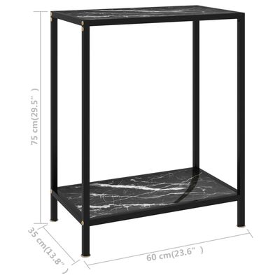 vidaXL Konsolipöytä musta 60x35x75 cm karkaistu lasi