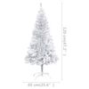 vidaXL Tekojoulukuusi palloilla esivalaistu hopea 120 cm PET