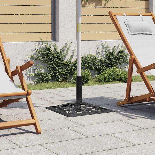 vidaXL P&auml;iv&auml;nvarjon alusta musta 47x47x33 cm valurauta