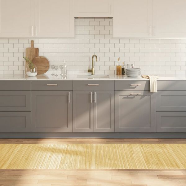 vidaXL Matto suorakaide vaalea luonnollinen 80x500 cm bambu